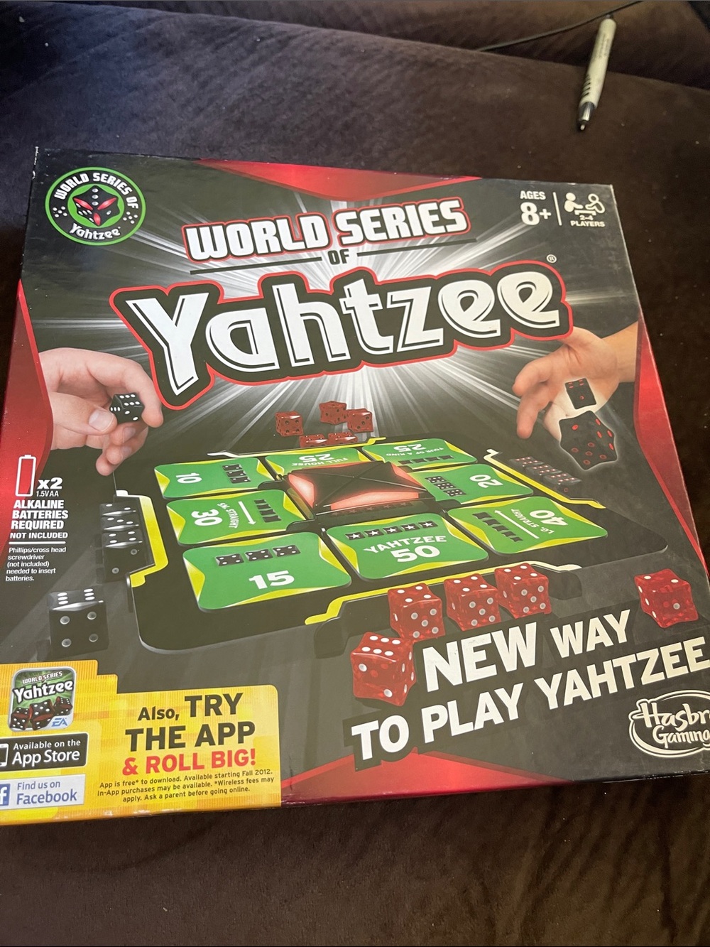 Hasbro World Series of Yahtzee Board Game - Red, Black, Green